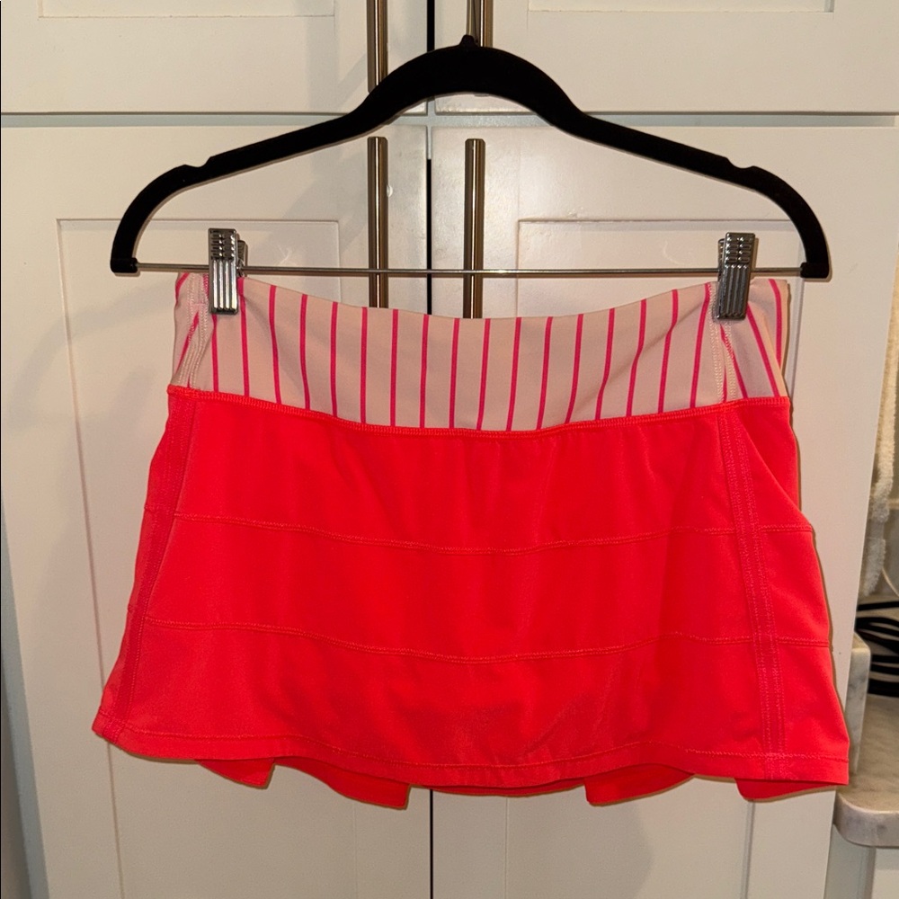 Lululemon Athletica Coral Skirt with Striped Waistband